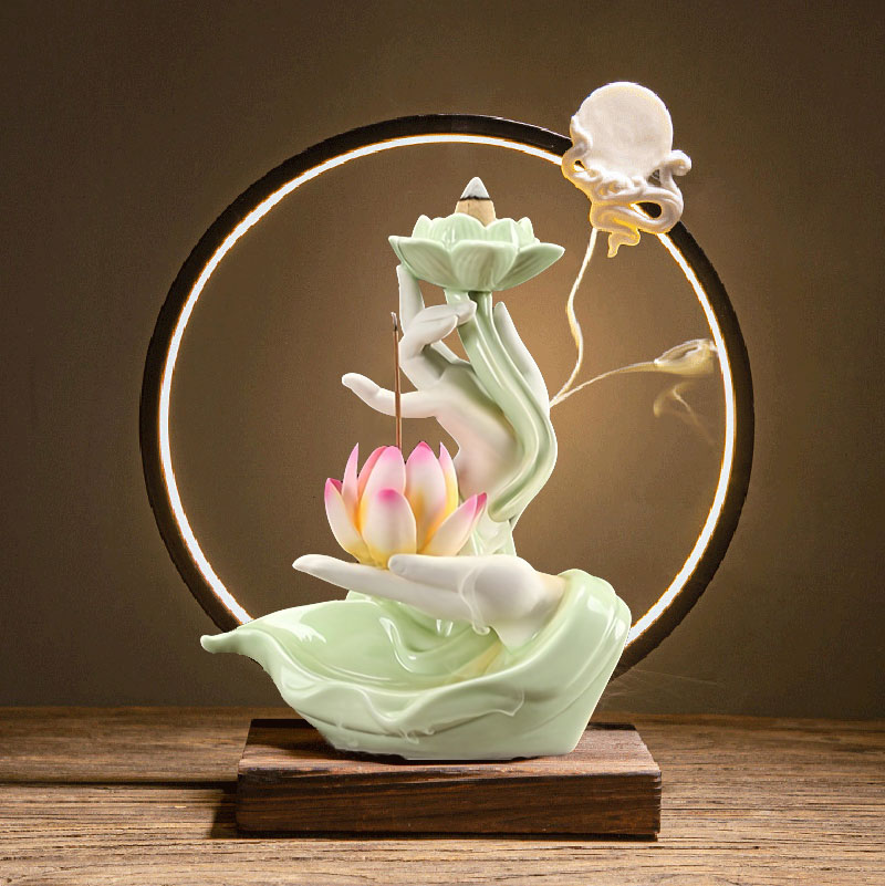 Home Fragrance Zen - Seramik Mor Kum Ters Akışlı Tütsülük