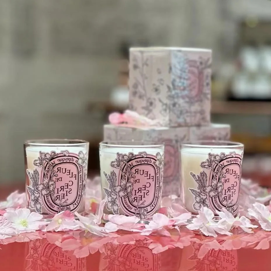Quality Home Fragrance - Romantik sınırlı Diptyques mumlar Sakura kokulu