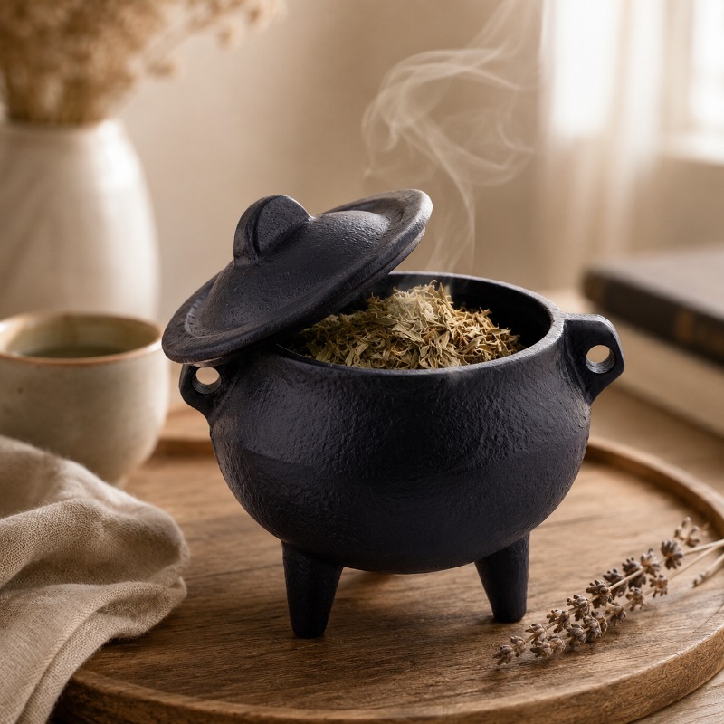 Home Fragrance Miniso - Retro Dökme Demir Tütsü Brülörü Kapaklı